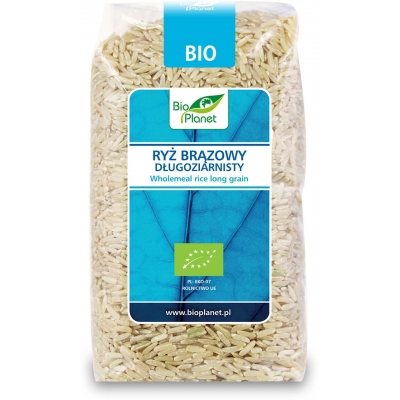 RYŻ BRĄZOWY DŁUGOZIARNISTY BEZGLUTENOWY BIO 500 g - BIO PLANET