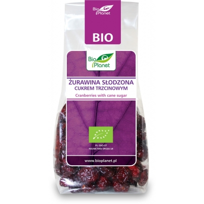 ŻURAWINA SŁODZONA CUKREM TRZCINOWYM BIO 100 g - BIO PLANET