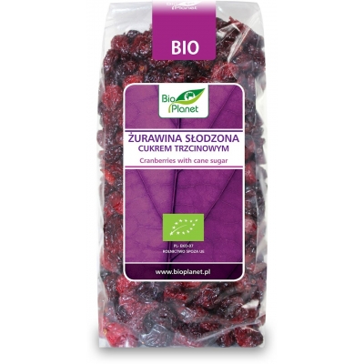 ŻURAWINA SŁODZONA CUKREM TRZCINOWYM BIO 400 g - BIO PLANET