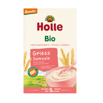 KASZA MANNA PEŁNOZIARNISTA BEZ DODATKU CUKRÓW OD 5 MIESIĄCA DEMETER BIO 250 g - HOLLE