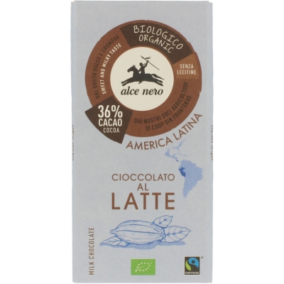 CZEKOLADA MLECZNA FAIR TRADE BIO 100 g - ALCE NERO