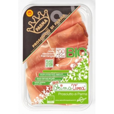 SZYNKA PARMEŃSKA (PROSCIUTTO DI PARMA) PLASTRY BEZGLUTENOWA BIO 70 g - PRIMAVERA