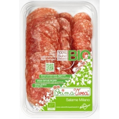 SALAMI MILANO PLASTRY BEZGLUTENOWE BIO 70 g - PRIMAVERA