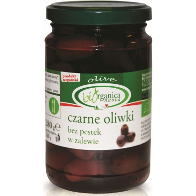 OLIWKI CZARNE BEZ PESTEK W ZALEWIE BIO 280 g (160 g) (SŁOIK) - BIO ORGANICA ITALIA