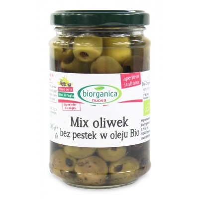 MIX OLIWEK BEZ PESTEK W OLEJU BIO 280 g (SŁOIK) - BIO ORGANICA ITALIA