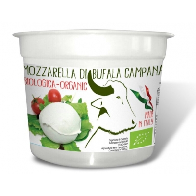 MOZZARELLA Z MLEKA BAWOLEGO (1 kulka w kubeczku) BIO 320 g - BIOLOGICA