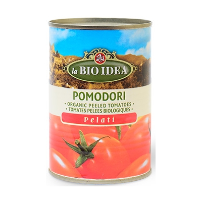 POMIDORY PELATI BEZ SKÓRY BIO 400 g (PUSZKA) - LA BIO IDEA