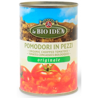 POMIDORY KROJONE BEZ SKÓRY BIO 400 g (PUSZKA) - LA BIO IDEA