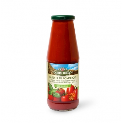 PRZECIER POMIDOROWY PASSATA Z BAZYLIĄ BIO 680 g - LA BIO IDEA