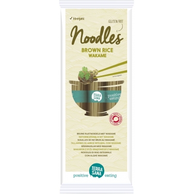 MAKARON (RYŻOWY RAZOWY TYPU NOODLE Z WAKAME) BEZGLUTENOWY BIO 250 g - TERRASANA